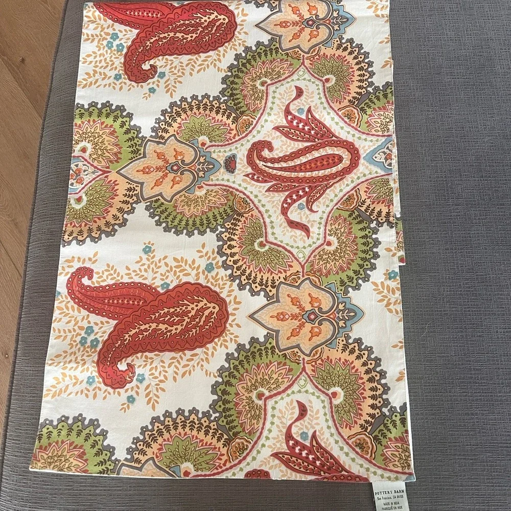 Pottery Barn Paisley Table Runner 18 x 108 inch Extra Long‎ Multicolor Cotton